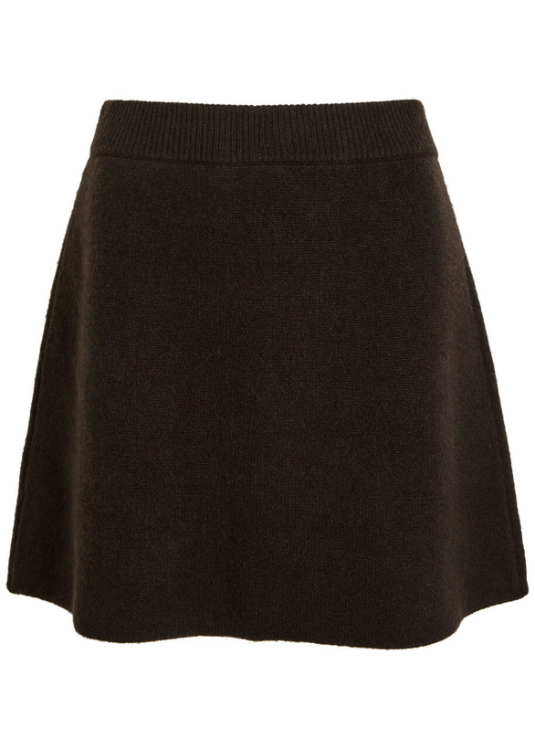 Photo: Lisa Yang Clare Cashmere Mini Skirt Dark Brown