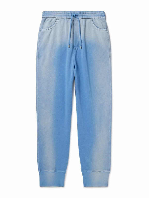 Photo: LOEWE - Tapered Tie-Dyed Cotton-Jersey Sweatpants - Blue