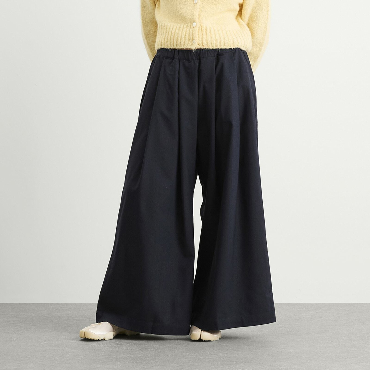 Baserange Women's Avi Silk Wool Trousers in Dama Navy
