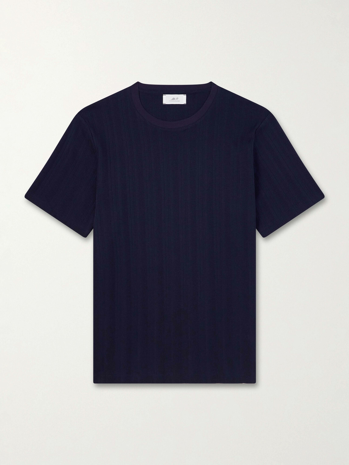 Mr P. - Textured Organic Cotton T-Shirt - Blue