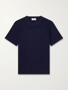 Mr P. - Textured Organic Cotton T-Shirt - Blue