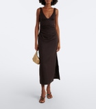 SIR Draped linen midi dress