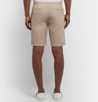 Club Monaco - Slim-Fit Linen and Cotton-Blend Twill Drawstring Shorts - Sand