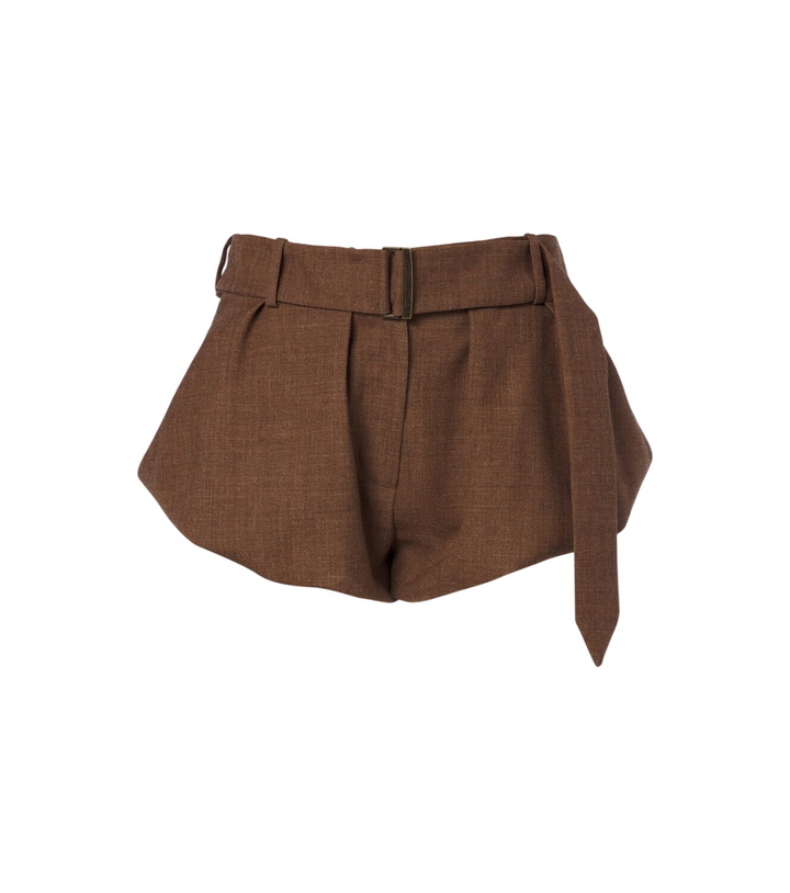 Photo: Magda Butrym Belted virgin wool shorts