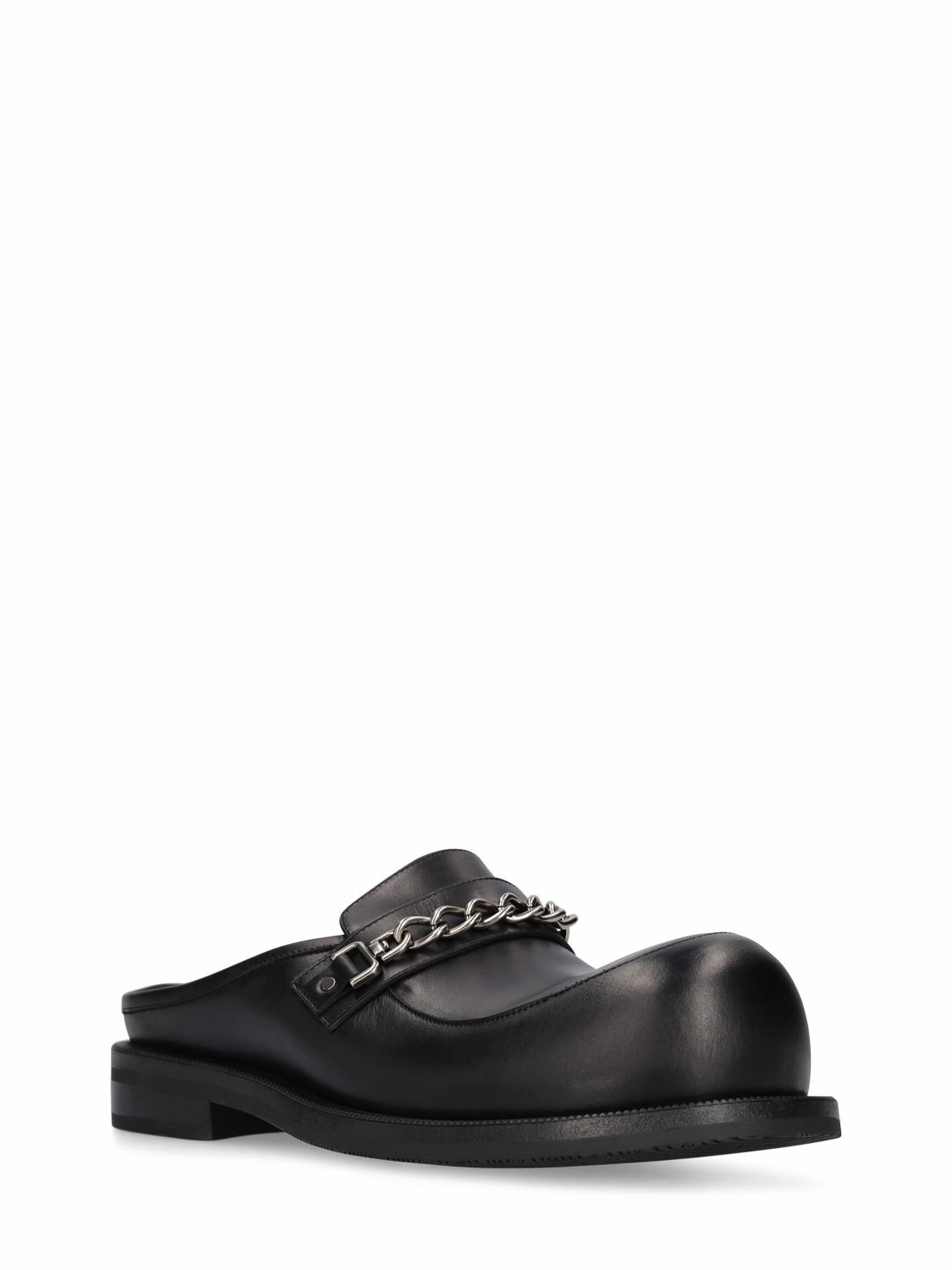 MARTINE ROSE Bulb-toe Leather Mules Martine Rose