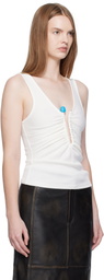 Christopher Esber White Crystal Pin Tank Top