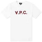 A.P.C. Men's VPC Logo T-Shirt in White/Red