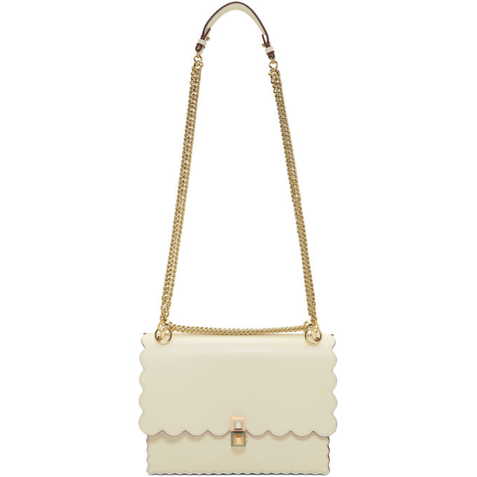 Fendi Beige Large Kan I Scallop Bag Fendi
