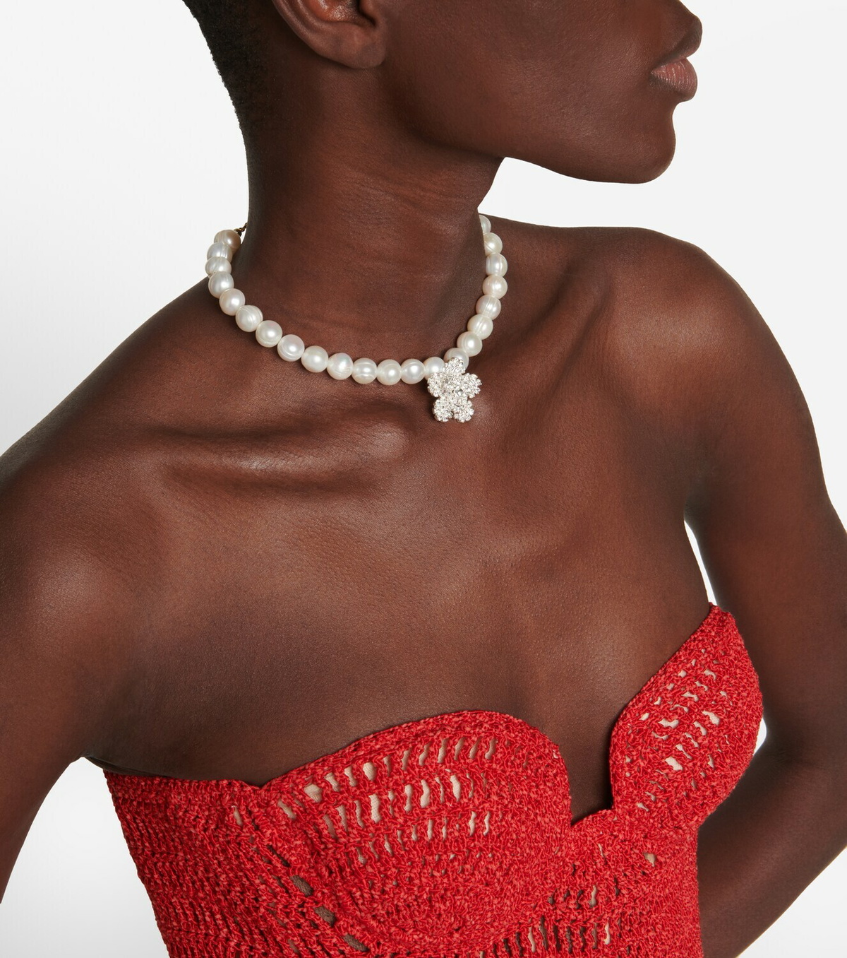 Magda Butrym - Pearl and crystal-embellished choker