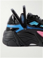 Raf Simons - Cylon-21 Rubber-Trimmed Leather and Mesh Sneakers - Black