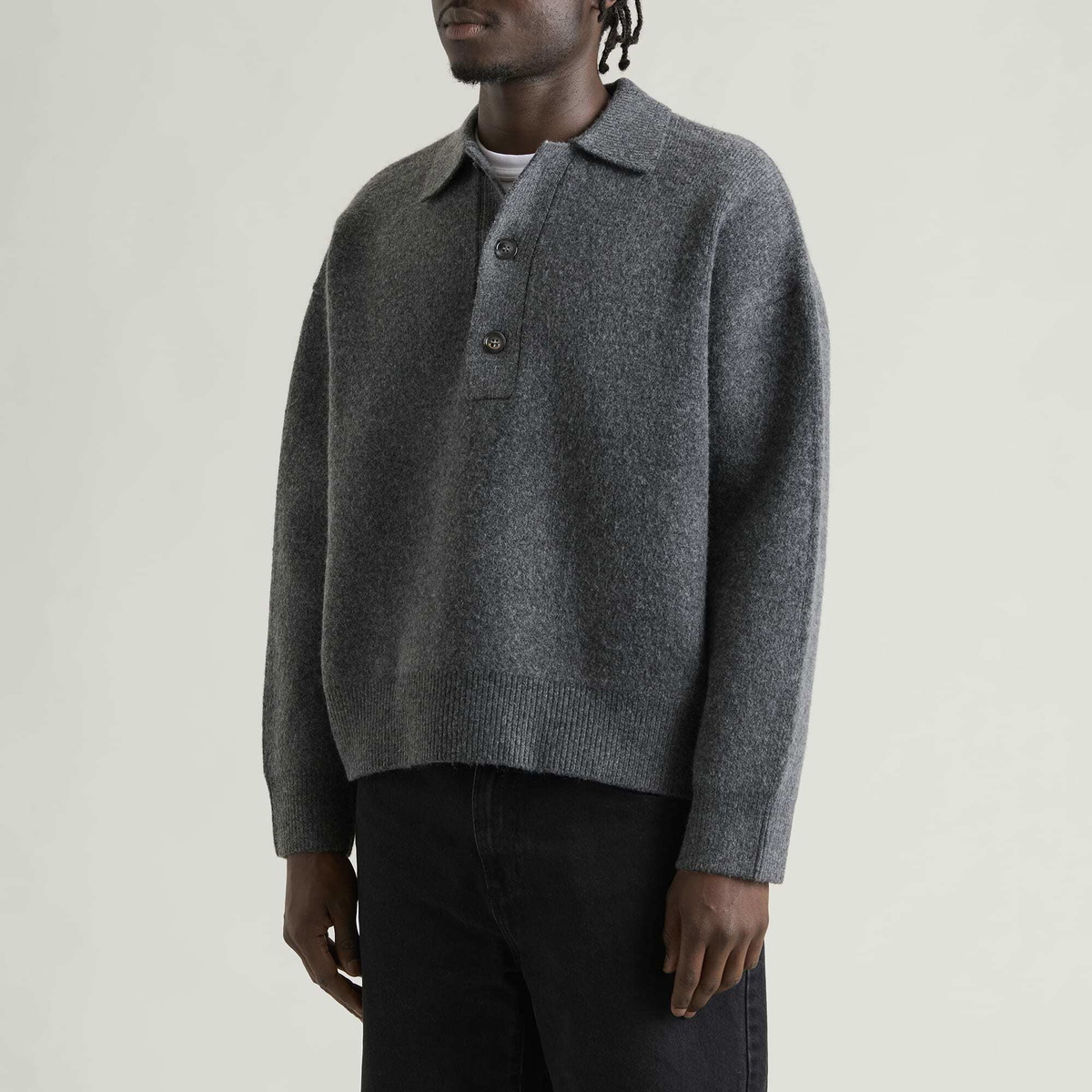 MKI Men's Double Knit Rugby in Charcoal