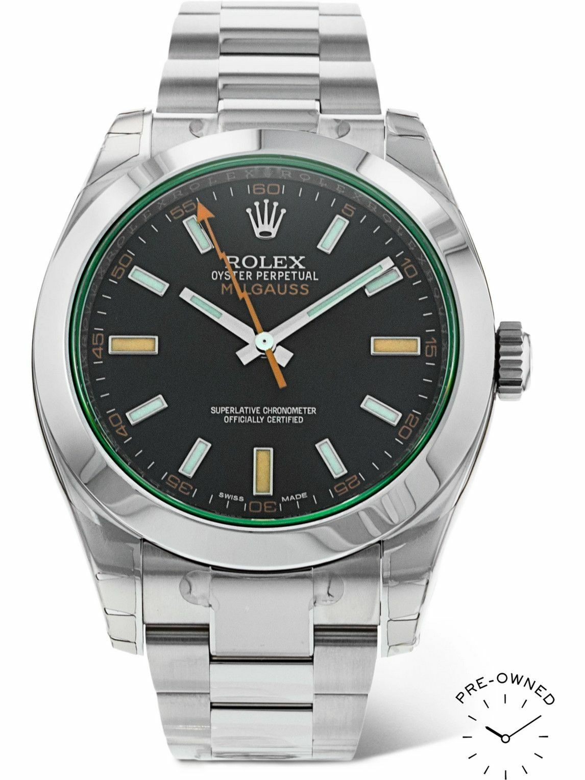 Photo: ROLEX - Pre-Owned 2016 Milgauss Automatic 40mm Oystersteel Watch, Ref. No. 116400 GV