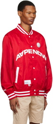 AAPE by A Bathing Ape Red Moonface Patch Bomber Jacket