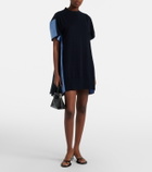 Sacai Paneled cotton-blend minidress