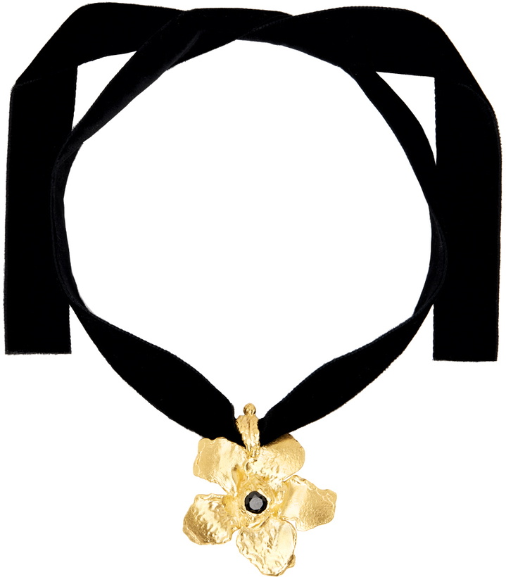 Photo: ELHANATI Black & Gold Flower Pendant Necklace
