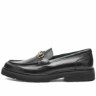 VINNY'S Men's Le Club Horsebit Snaffle Loafer in Black Crust Leather