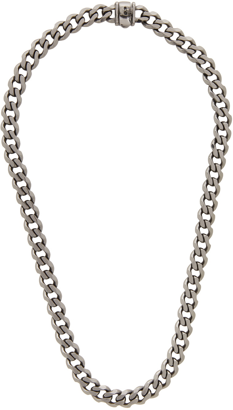 Emanuele Bicocchi Gunmetal Edge Chain Necklace