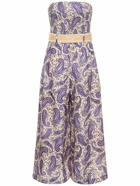 ZIMMERMANN - Devi Printed Linen Strapless Jumpsuit