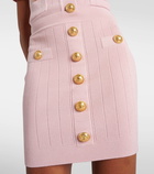 Balmain High-rise knitted miniskirt