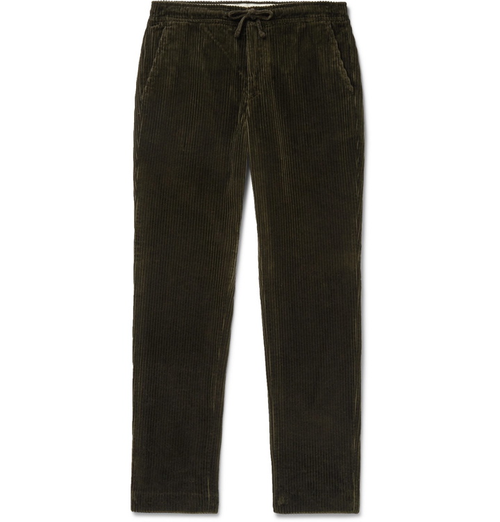 Photo: NN07 - Copenhagen Slim-Fit Cotton-Corduroy Drawstring Trousers - Green