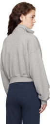 ÉTERNE Gray Cropped Half-Zip Sweatshirt