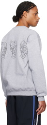 WACKO MARIA Gray 56 Tattoo Studio Edition Crew Neck Sweatshirt