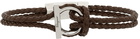 Salvatore Ferragamo Brown Braided Gancinni Bracelet