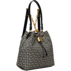 BALMAIN Black Pulse Monogram Jacquard Backpack