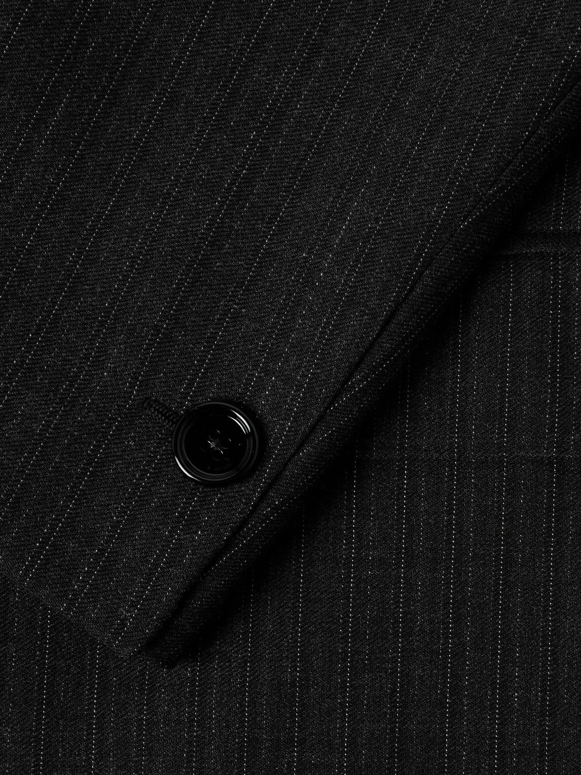 CELINE - Pinstriped Wool and Silk-Blend Gabardine Blazer - Gray