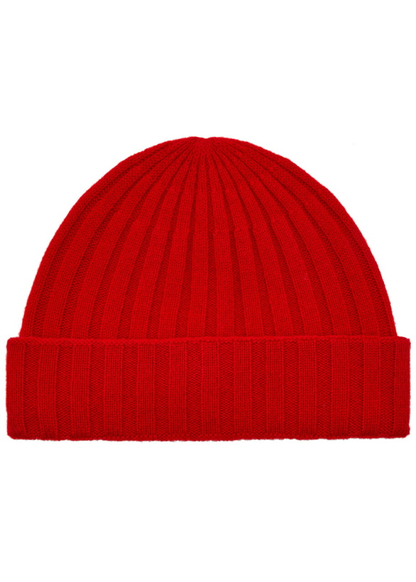 Photo: Toteme Ribbed Cashmere Beanie - Red - One Size