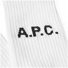 A.P.C. Men's Sky Logo Socks in White
