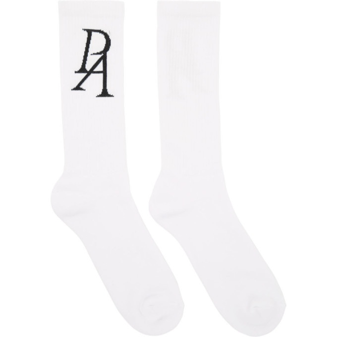 Photo: Palm Angels White Monogram Socks