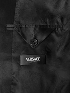 Versace - Logo-Appliquéd Wool and Mohair-Blend Suit Jacket - Black