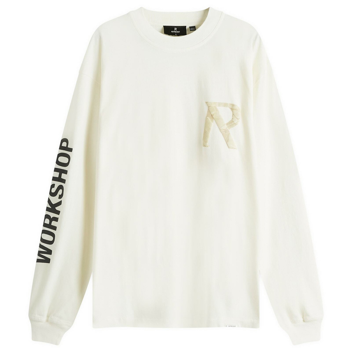 Represent Men's Masking Tape Initial Ls T-Shirt in Flat White