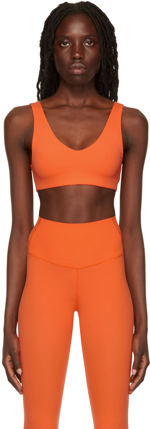 Splits59 Orange Nylon Sport Bra