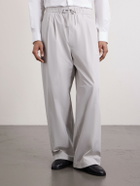 Amomento - Drawstring Straight-Leg Woven Trousers - Gray