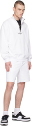 Hugo White Relaxed-Fit Sweatshirt