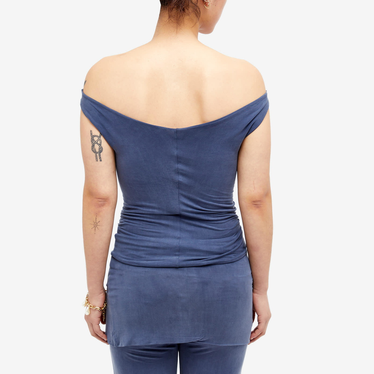 Peachy Den Women's Kylie Cupro Top in Denim Blue