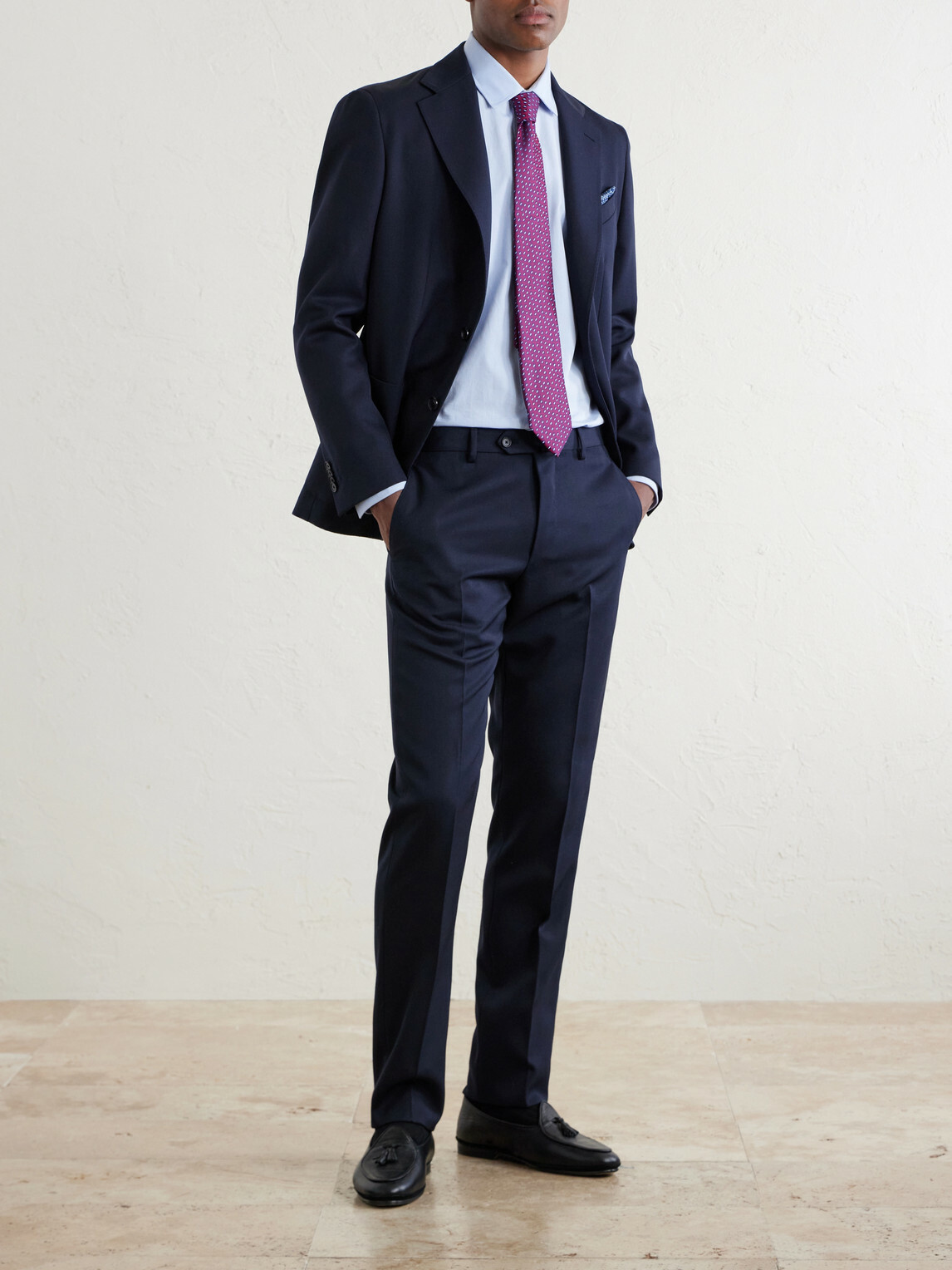 Caruso - Straight-Leg Twill Suit Trousers - Blue