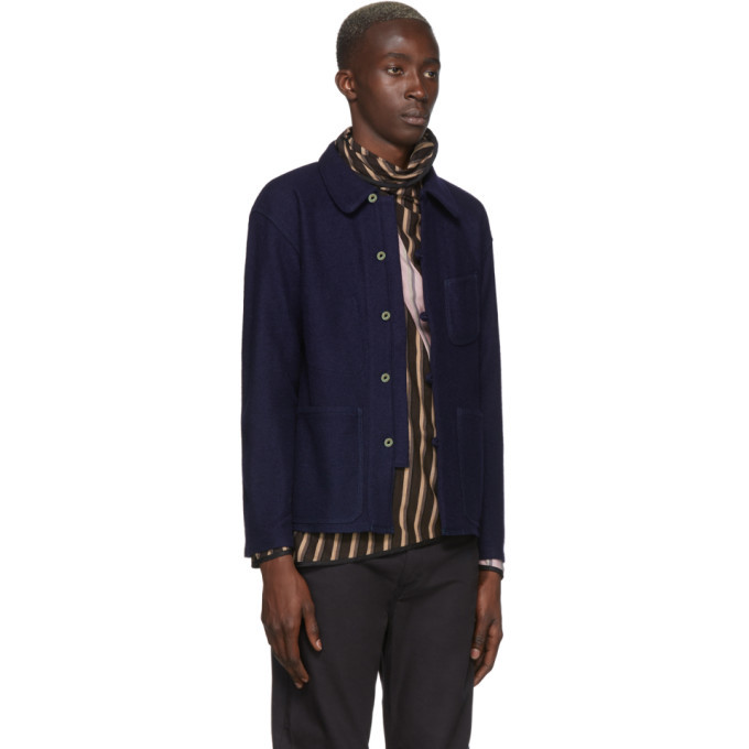 KOZABURO Navy Spread Collar Shirt