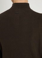 Tods Ribbed Half-zip Silk and Cotton-blend Jumper Brown
