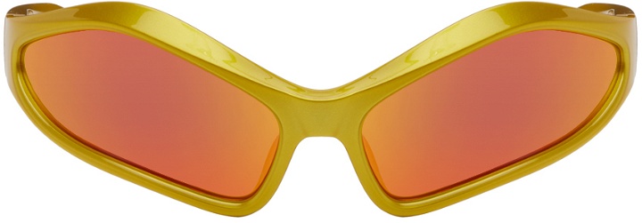 Photo: Balenciaga Yellow Fennec Oval Sunglasses