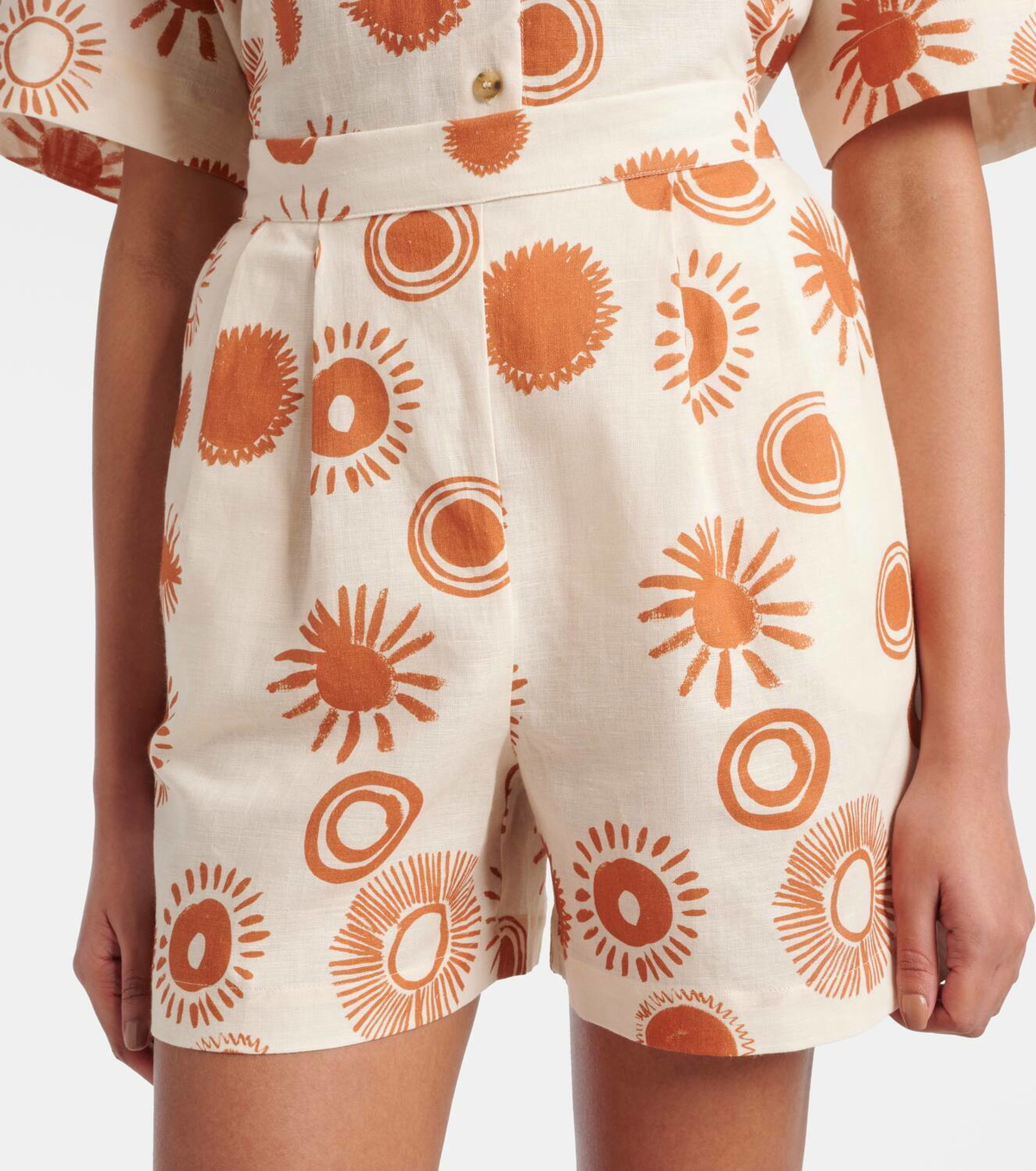Asceno Dallas printed linen and cotton shorts