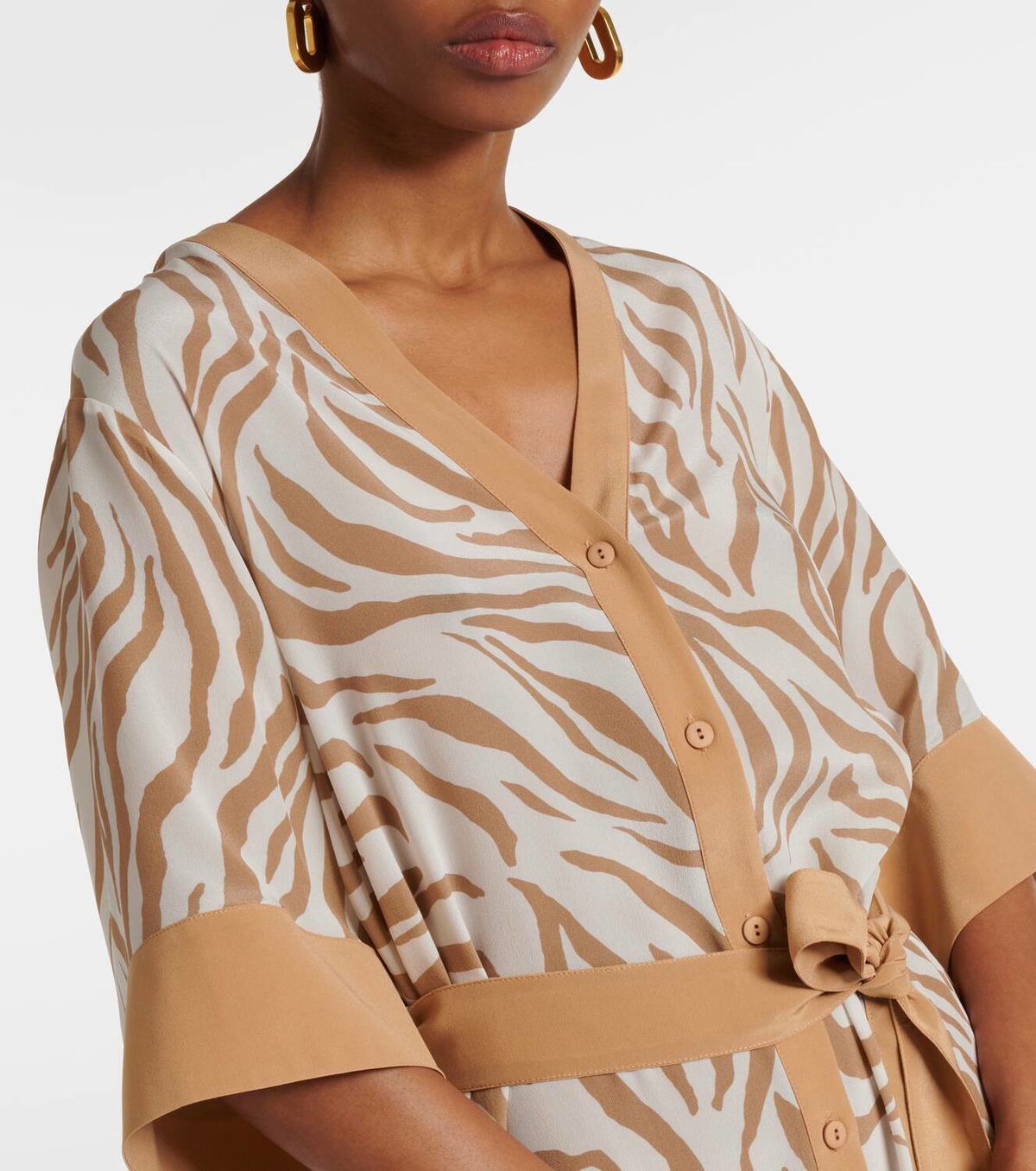 Max Mara Ostenda zebra-print silk wrap dress Max Mara