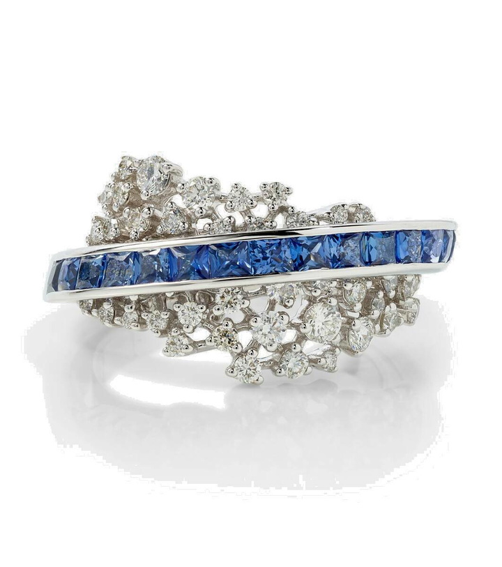 Photo: Ananya Scatter Energy 18kt white gold ring with diamonds and sapphires