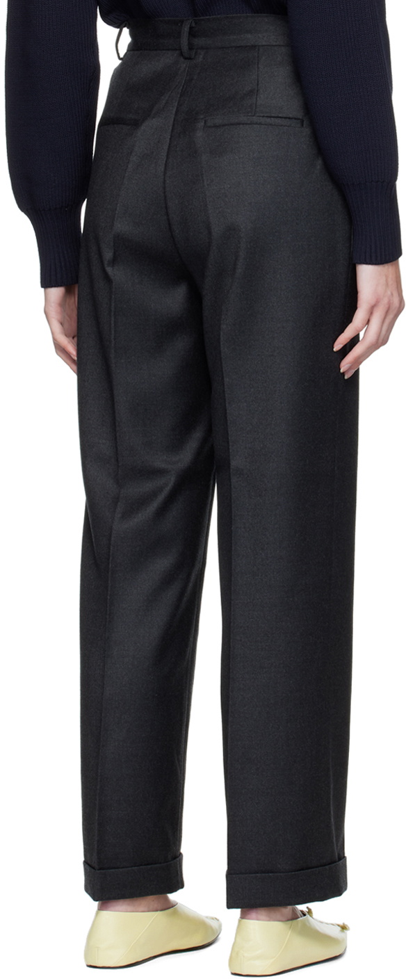 DRAE Gray Oblique-Front Trousers