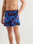 Valentino - Straight-Leg Mid-Length Printed Swim Shorts - Blue