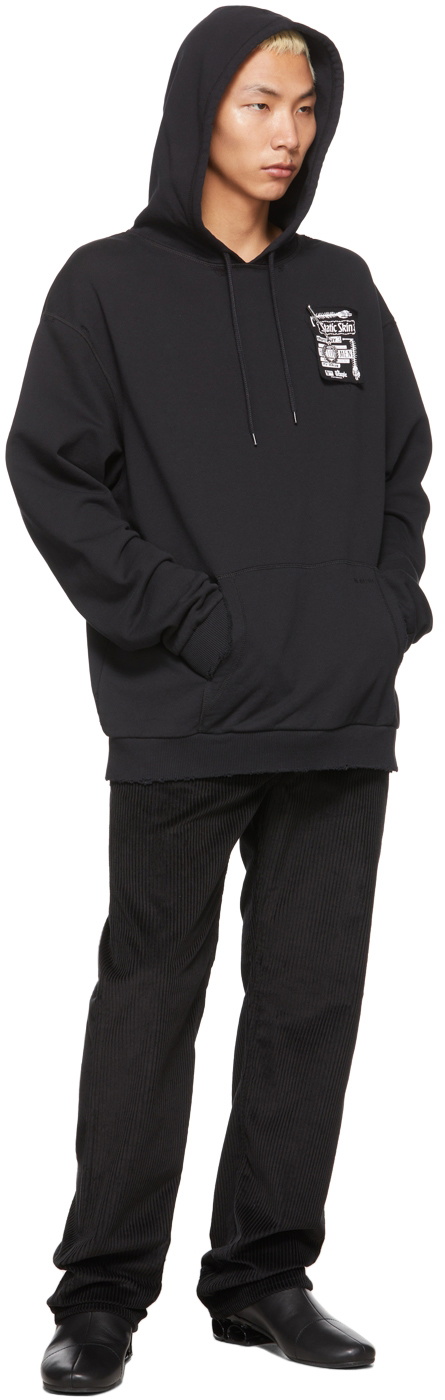 Raf Simons Men's Washed Big Fit Hoodie in Black Raf Simons