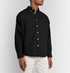 Entireworld - Giant Oversized Button-Down Collar Striped Organic Cotton Oxford Shirt - Black