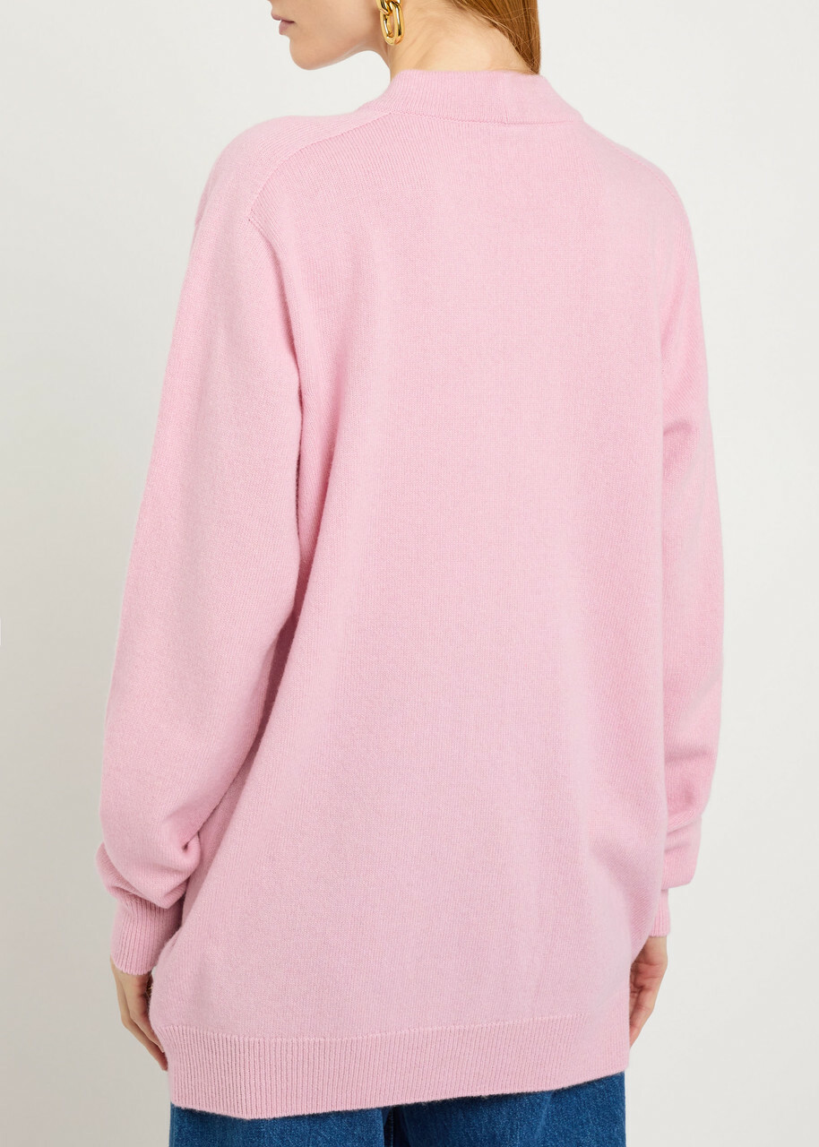 Balmain Wool and Cashmere-blend Cardigan Rose